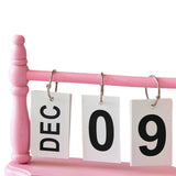 Maxbell Desk Calendar Ideal Gift Small Standing Flip Calendar for School Home Office Pink