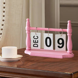 Maxbell Desk Calendar Ideal Gift Small Standing Flip Calendar for School Home Office Pink