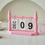 Maxbell Desk Calendar Ideal Gift Small Standing Flip Calendar for School Home Office Pink