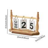 Maxbell Desk Calendar Ideal Gift Small Standing Flip Calendar for School Home Office Khaki