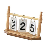 Maxbell Desk Calendar Ideal Gift Small Standing Flip Calendar for School Home Office Khaki