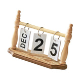 Maxbell Desk Calendar Ideal Gift Small Standing Flip Calendar for School Home Office Khaki