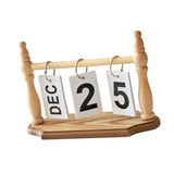 Maxbell Desk Calendar Ideal Gift Small Standing Flip Calendar for School Home Office Khaki