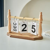 Maxbell Desk Calendar Ideal Gift Small Standing Flip Calendar for School Home Office Khaki