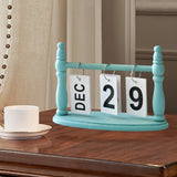 Maxbell Desk Calendar Ideal Gift Small Standing Flip Calendar for School Home Office Blue