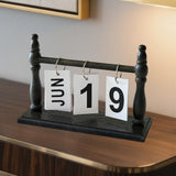 Maxbell Desk Calendar Ideal Gift Small Standing Flip Calendar for School Home Office Black