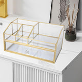 Maxbell Cosmetic Organizer Vanity Simple Solid Makeup Storage Box for Jewelry Lotion XL