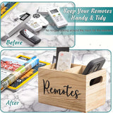 Maxbell Remote Control Holder Wooden Remote Organizer for Countertop NightStand Desk