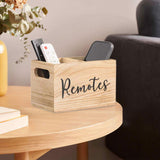 Maxbell Remote Control Holder Wooden Remote Organizer for Countertop NightStand Desk