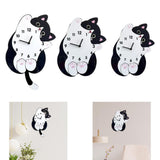 Maxbell Cartoon Cat Wall Clock Modern Cute Home Decoration for Dining Room Cafe Shop 30cmx40cm with Swing Tail