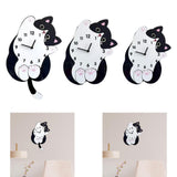 Maxbell Cartoon Cat Wall Clock Modern Cute Home Decoration for Dining Room Cafe Shop 30cmx40cm with Swing Tail