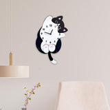 Maxbell Cartoon Cat Wall Clock Modern Cute Home Decoration for Dining Room Cafe Shop 30cmx40cm with Swing Tail