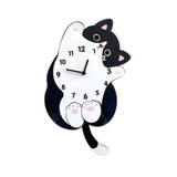Maxbell Cartoon Cat Wall Clock Modern Cute Home Decoration for Dining Room Cafe Shop 30cmx40cm with Swing Tail