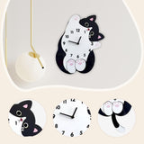 Maxbell Cartoon Cat Wall Clock Modern Cute Home Decoration for Dining Room Cafe Shop 30cmx40cm with Swing Tail