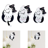 Maxbell Cartoon Cat Wall Clock Modern Cute Home Decoration for Dining Room Cafe Shop 30cmx40cm with Swing Tail