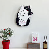 Maxbell Cartoon Cat Wall Clock Modern Cute Home Decoration for Dining Room Cafe Shop 30cmx36cm No Swing Tail