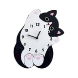 Maxbell Cartoon Cat Wall Clock Modern Cute Home Decoration for Dining Room Cafe Shop 30cmx36cm No Swing Tail