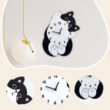 Maxbell Cartoon Cat Wall Clock Modern Cute Home Decoration for Dining Room Cafe Shop 30cmx36cm No Swing Tail