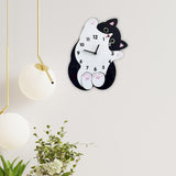 Maxbell Cartoon Cat Wall Clock Modern Cute Home Decoration for Dining Room Cafe Shop 30cmx36cm No Swing Tail