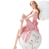 Maxbell European Angel Princess Figurine Girl Statue for Living Room Entryway Office Style A