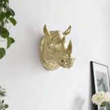 Maxbell Rhino Head Wall Hanging Decor Gift Crafts Office Wall Art Animal Head Statue