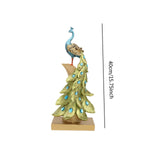 Maxbell Resin Figurine Decoration Crafts Peacock Statue for Indoor Hallway Bookshelf Height 40 cm