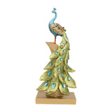 Maxbell Resin Figurine Decoration Crafts Peacock Statue for Indoor Hallway Bookshelf Height 40 cm