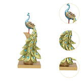 Maxbell Resin Figurine Decoration Crafts Peacock Statue for Indoor Hallway Bookshelf Height 40 cm
