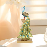 Maxbell Resin Figurine Decoration Crafts Peacock Statue for Indoor Hallway Bookshelf Height 40 cm