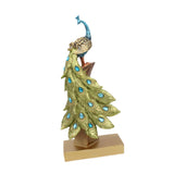 Maxbell Resin Figurine Decoration Crafts Peacock Statue for Indoor Hallway Bookshelf Height 34.5 cm
