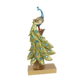 Maxbell Resin Figurine Decoration Crafts Peacock Statue for Indoor Hallway Bookshelf Height 34.5 cm