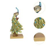 Maxbell Resin Figurine Decoration Crafts Peacock Statue for Indoor Hallway Bookshelf Height 34.5 cm