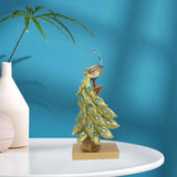 Maxbell Resin Figurine Decoration Crafts Peacock Statue for Indoor Hallway Bookshelf Height 34.5 cm