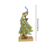 Maxbell Resin Figurine Decoration Crafts Peacock Statue for Indoor Hallway Bookshelf Height 34.5 cm