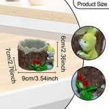 Maxbell Flower Pot Cartoon Vase Resin Plant Pot for Cactus Flower Indoor Mini Plants yellow