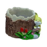 Maxbell Flower Pot Cartoon Vase Resin Plant Pot for Cactus Flower Indoor Mini Plants yellow
