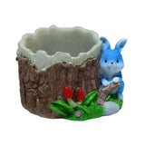 Maxbell Flower Pot Cartoon Vase Resin Plant Pot for Cactus Flower Indoor Mini Plants blue