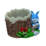 Maxbell Flower Pot Cartoon Vase Resin Plant Pot for Cactus Flower Indoor Mini Plants blue