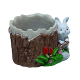 Maxbell Flower Pot Cartoon Vase Resin Plant Pot for Cactus Flower Indoor Mini Plants white