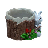 Maxbell Flower Pot Cartoon Vase Resin Plant Pot for Cactus Flower Indoor Mini Plants white