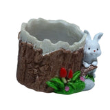 Maxbell Flower Pot Cartoon Vase Resin Plant Pot for Cactus Flower Indoor Mini Plants white