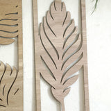 Maxbell 3Pcs Wall Sculptures Boho Leaf Sign Wall Decoration for Kitchen Home Bedroom