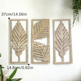 Maxbell 3Pcs Wall Sculptures Boho Leaf Sign Wall Decoration for Kitchen Home Bedroom