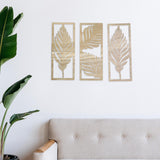 Maxbell 3Pcs Wall Sculptures Boho Leaf Sign Wall Decoration for Kitchen Home Bedroom