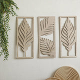 Maxbell 3Pcs Wall Sculptures Boho Leaf Sign Wall Decoration for Kitchen Home Bedroom