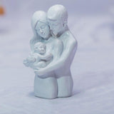 Maxbell Family Sculpture Modern Resin Family Figurines for Shelf Desktop Anniversary