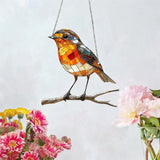 Maxbell 2D Bird Hanging Ornament Cherry Blossom Wall Art Decor for Cafe Indoor Porch