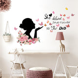 Maxbell Girl Butterfly Wall Sticker Inspirational Quotes for Bedroom Kids Girls Room