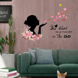 Maxbell Girl Butterfly Wall Sticker Inspirational Quotes for Bedroom Kids Girls Room