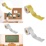 Maxbell Glitter Classroom Borders Art 32.8ft for Chalkboard Kindergarten White Board Yellow